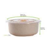 Huskly reusable beige bowl in husk composite w/ PP lid 17oz D:5.11in H:2.55in - 30 pcs Huskly reusable beige bowl in husk composite w/ PP lid 17oz D:5.11in H:2.55in - 30 pcs